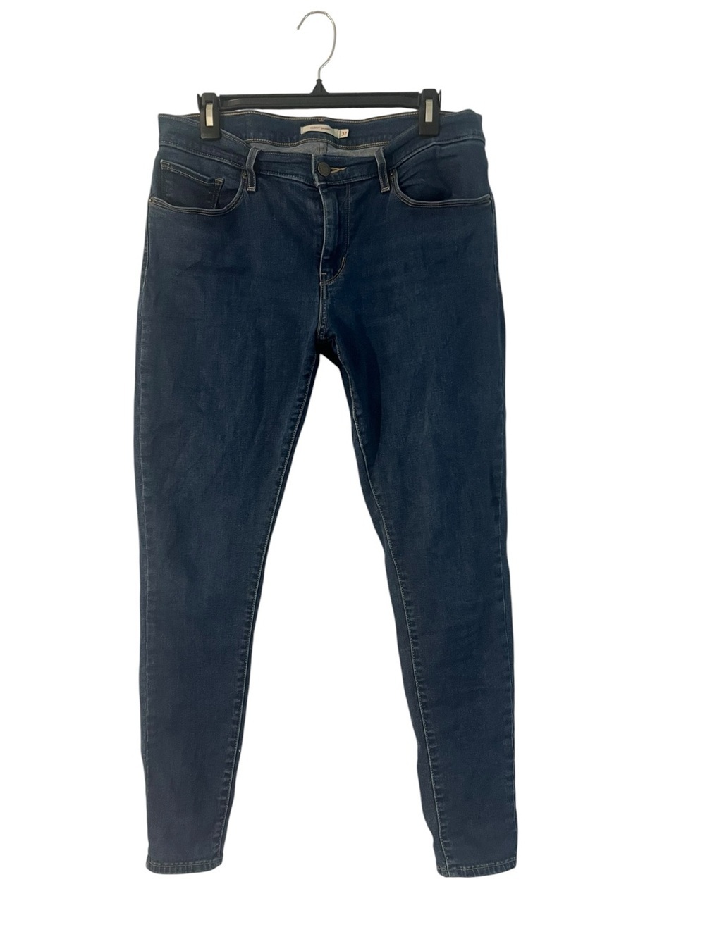 Women's Dark Blue Skinny Jeans - Stretch Denim